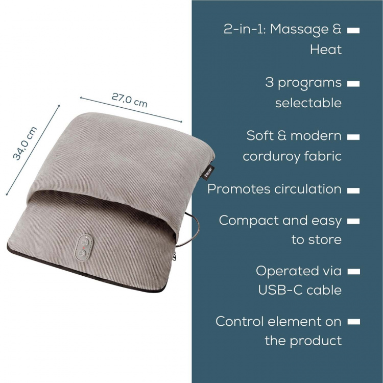 Beurer Fotmassageapparat och Fotvärmare 2-i1 FM 28