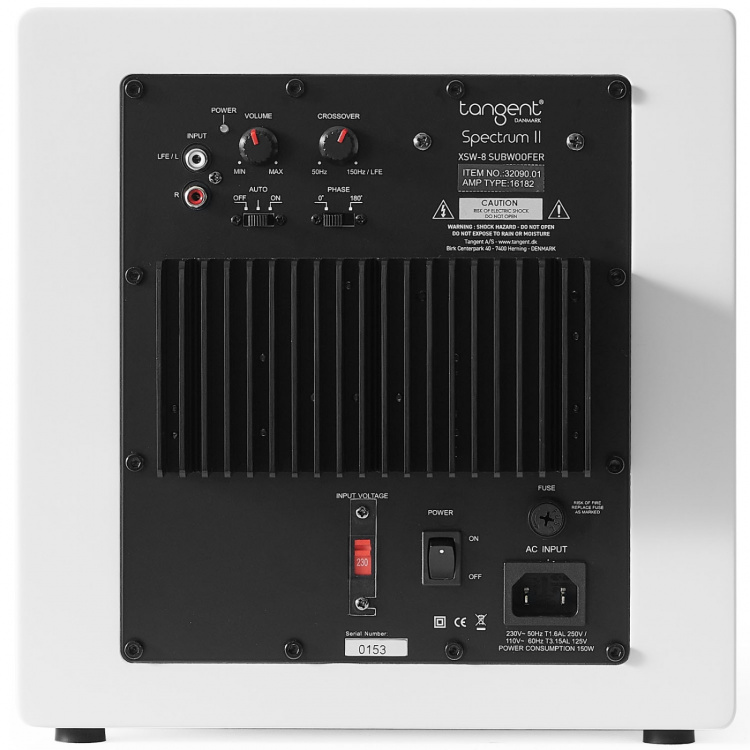Tangent Högtalare Subwoofer Spectrum XSW8 II Vit