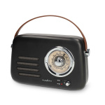 Nedis FM-Radio | Draagbaar Model | Bluetooth® / FM | Accu gevoed / USB Gevoed | Analoog | 10 W | Bluetooth® | Zwart