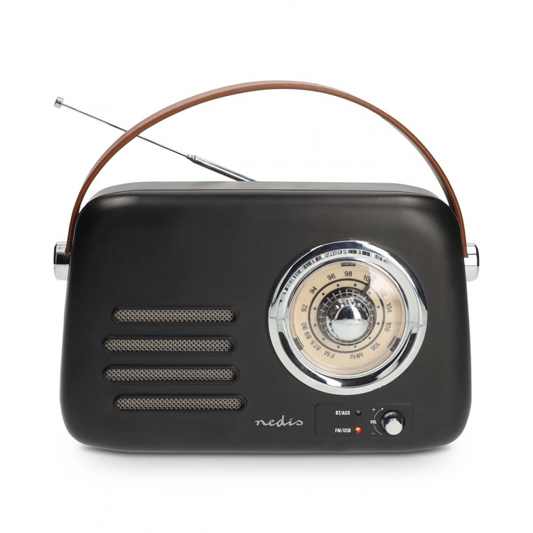 Nedis FM-Radio | Draagbaar Model | Bluetooth® / FM | Accu gevoed / USB Gevoed | Analoog | 10 W | Bluetooth® | Zwart