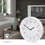 Nedis Wandklok | Diameter: 360 mm | ABS | Stille beweging | Wit
