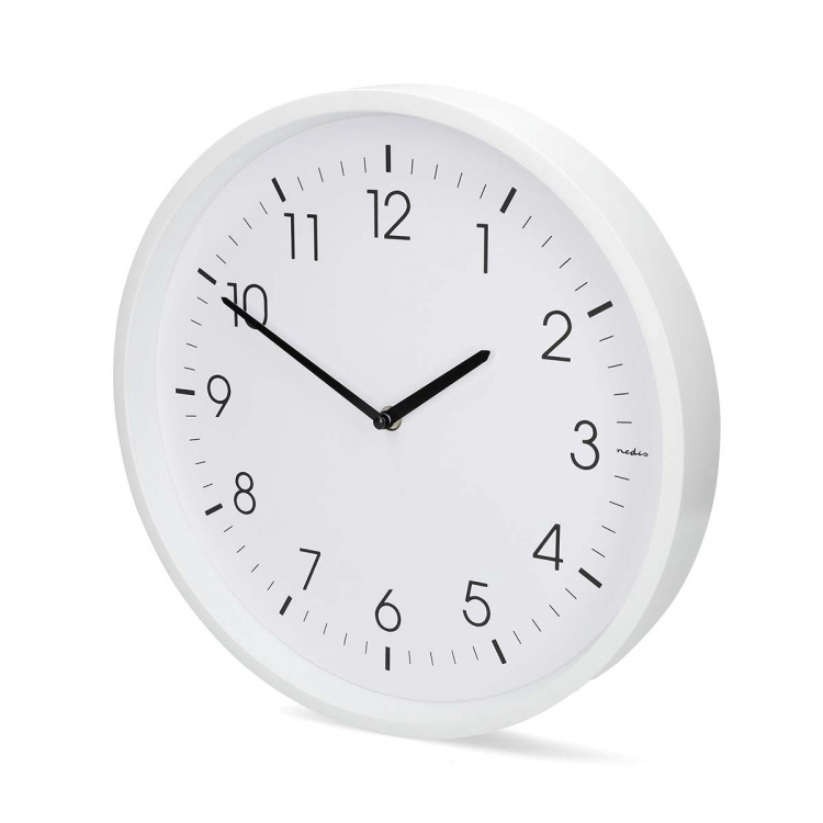 Nedis Wandklok | Diameter: 360 mm | ABS | Stille beweging | Wit