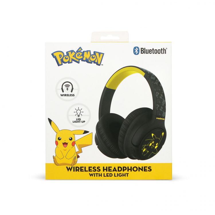 Pokémon Hörlurar Pikachu Over-Ear Trådlös LED Ljus Ljuddelning