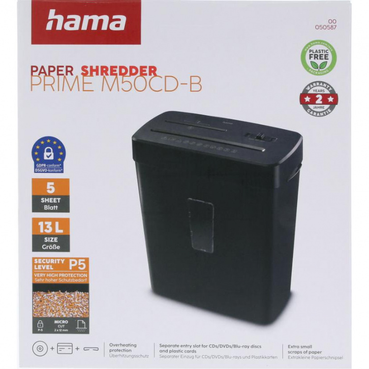 Hama Dokumentförstörare Prime M50CD-B B