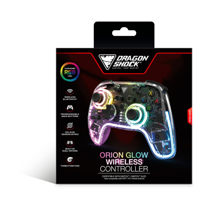 DragonShock Handkontroll Orion Glow RGB NSW Transparent