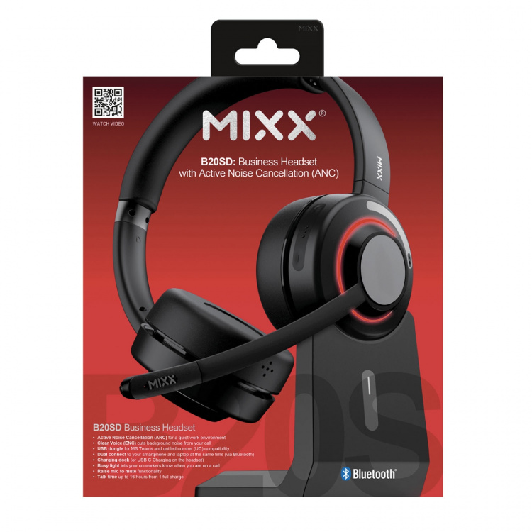 MIXX Stereo Headset B20s Trådlös Dongel UC Teams