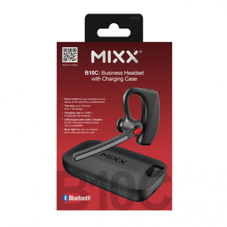 MIXX Mono Headset B10c Laddningsfodral Dongel UC Teams