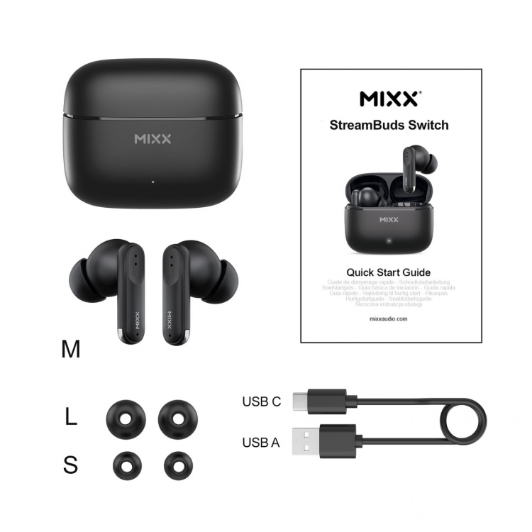 MIXX Hörlurar Switch S7 In-Ear Tws Svart