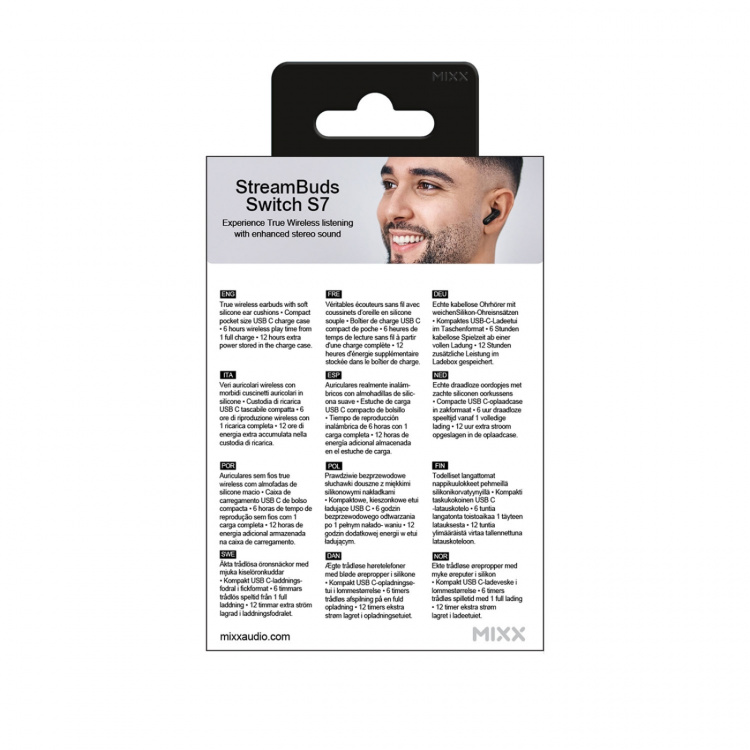 MIXX Hörlurar Switch S7 In-Ear Tws Svart