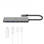 Hama USB-C Hub USB 3.2 Gen2 2xUSB-C + 2xUSB-A 10 Gbit/S PD Aluminium