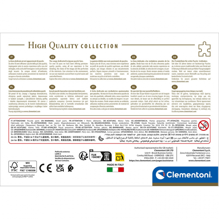 Clementoni Pussel 500 Pcs CB High Quality Collection Fluffy Kitten