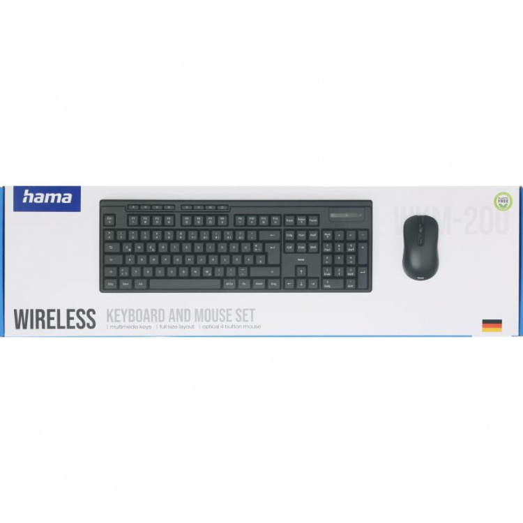 Hama Tangentbord/Mus Set WKM-200 Trådlös Svart