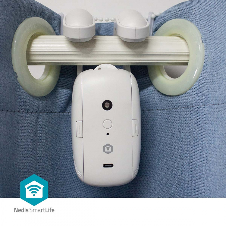 Nedis SmartLife Gordijnrobot | I Rail / Roede / U Rail | Gordijnen | Batterij Gevoed / USB Gevoed | 4000 mAh | Bluetooth® | Wit