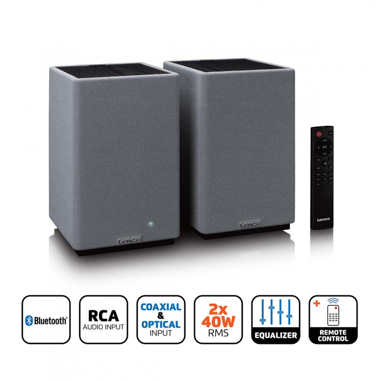 Lenco Stereo boekenplank hifiluidsprekers met Bluetooth®