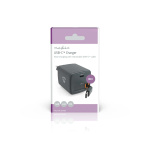 Nedis Oplader | Met intrekbare kabel | 30 W | GaN | PD3.0 30W | 1.5 / 2.0 / 2.5 / 3.0 A | Outputs: 1 | USB-C™ | USB-C™ intrekbare kabel | 0.75 m | Automatische Voltage Selectie | Zwart