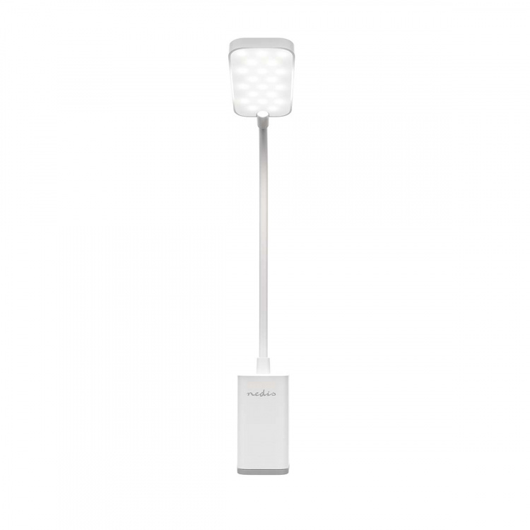 Nedis LED-Bureaulamp | Dimbaar | 1 Lichtmodus | 90 lm | Oplaadbaar | Aanraakfunctie | Wit