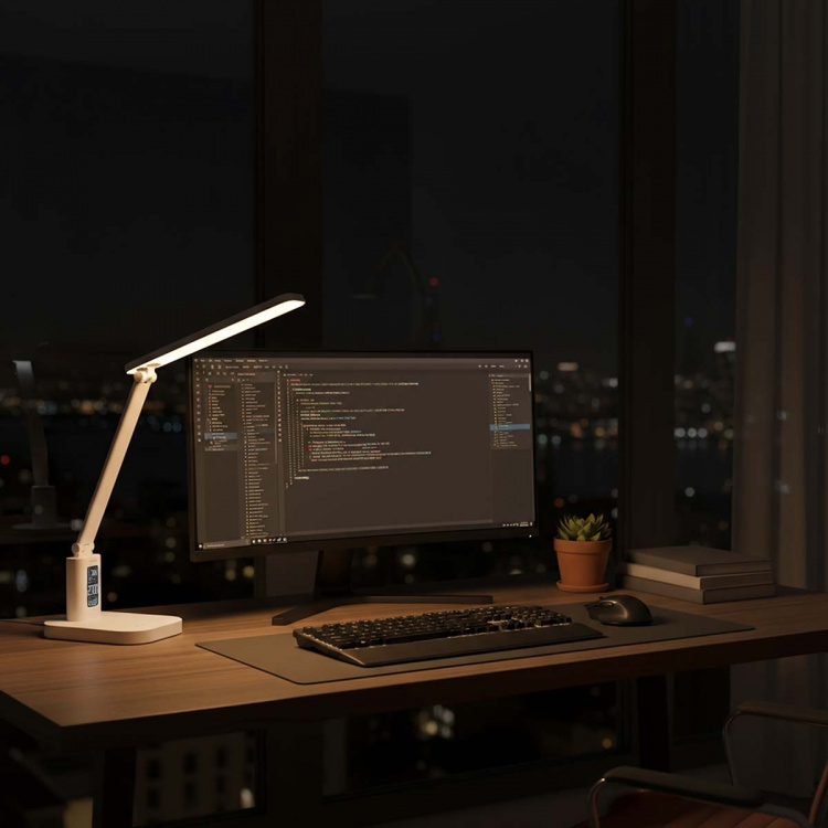 Nedis LED-Bureaulamp | Dimbaar | 3 Verlichtingsmodi | 220 lm | Oplaadbaar | Dimmer - Op Product | Wit