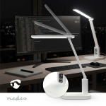 Nedis LED-Bureaulamp | Dimbaar | 3 Verlichtingsmodi | 220 lm | Oplaadbaar | Dimmer - Op Product | Wit