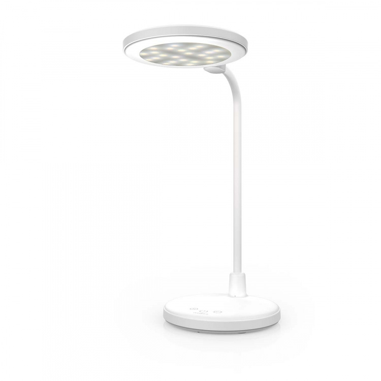 Nedis LED-Bureaulamp | Dimbaar | Geïntegreerde spiegel | 3 Verlichtingsmodi | 100 lm | Oplaadbaar | Aanraakfunctie | Wit