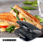 MELISSA Sandwichmaker | 750 W | Sandwichplaten | Automatische temperatuurregeling | Anti-aanbaklaag | Zwart