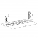 LogiLink Kabelränna för montering under skrivbordet Justerbar Svart