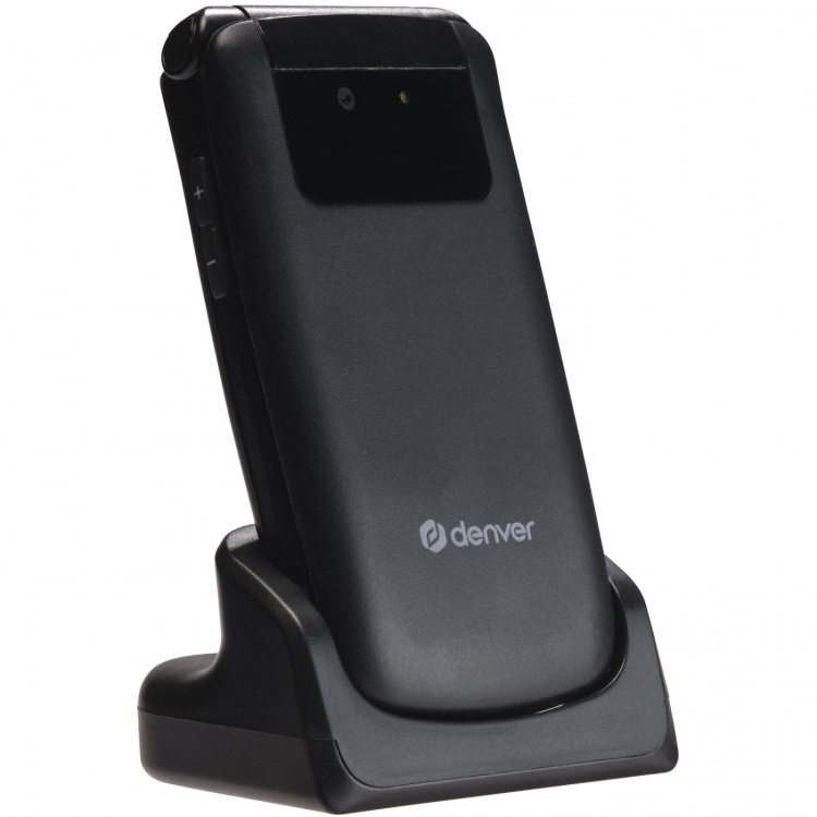 Denver Knapptelefon 4G SOS-knapp Radio Flip-design Svart
