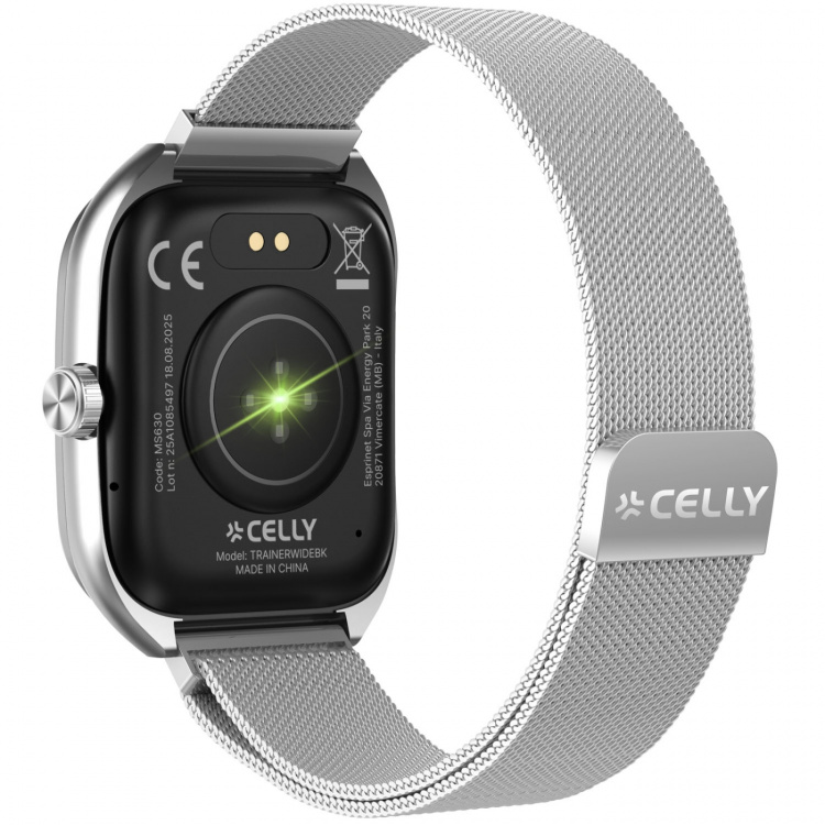 Celly Trainerwide Smartwatch Milanese mesh Silver