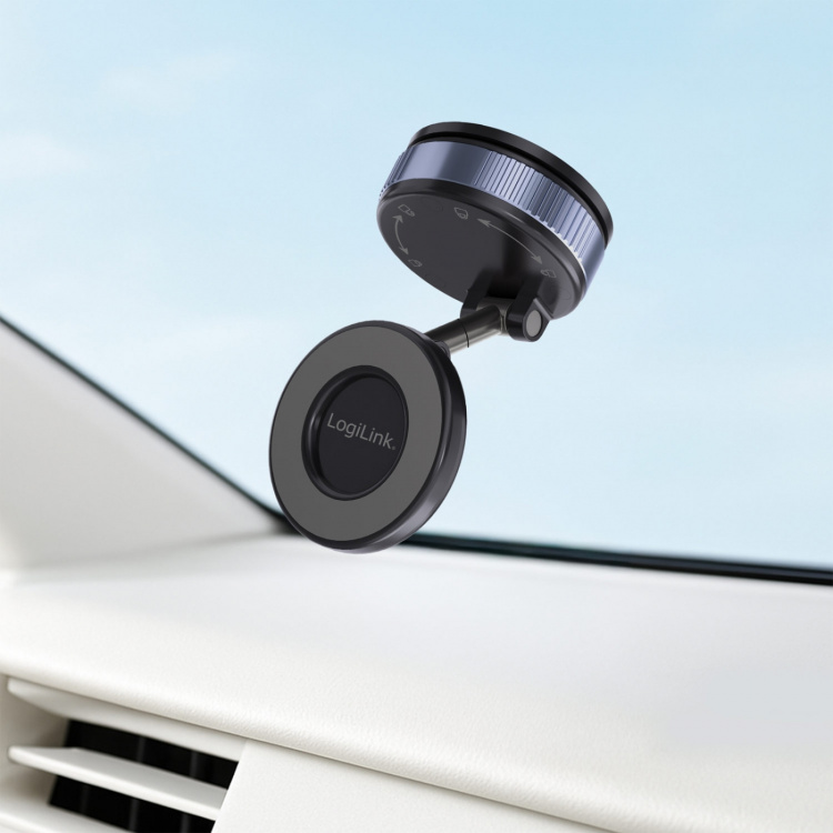 LogiLink Mobilhållare magnetisk med vakuumfäste