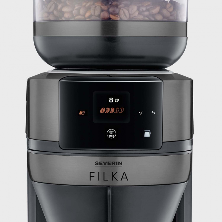 Severin Helautomatisk filterkaffebryggare FILKA 2.0 med termoskanna KA 4855 Dark Inox