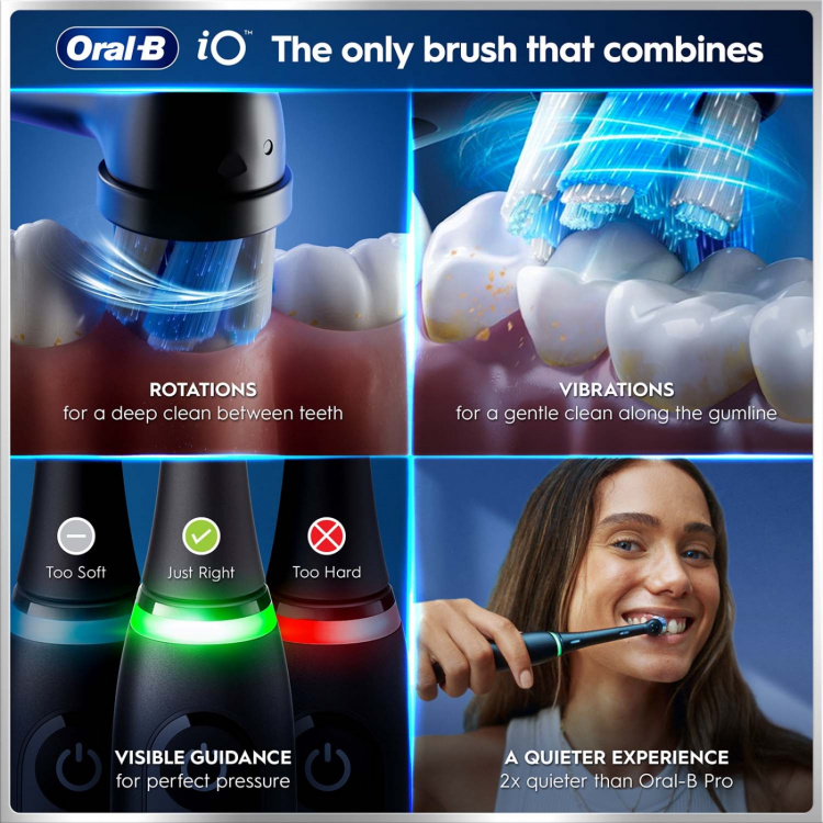 Oral B Eltandborste iO6 Black Lava, 1 Extra Refill