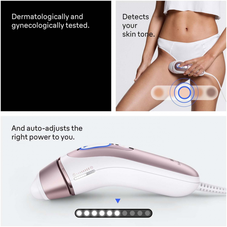 Braun IPL Skin i·expert, Hårborttagning Hemma, Med Gratis App, 2 Smarta Huvuden, PL7211