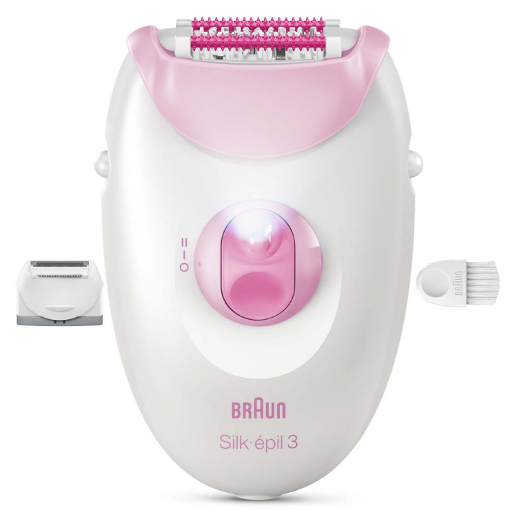 Braun Epilator Silk·épil 3 med sladd, Långvarigt Slät Hud, 3-031, Rosa