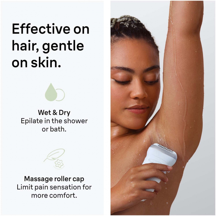 Braun Epilator Silk·épil 7, Wet & Dry, Långvarigt Slät Hud, 7-041, Silver