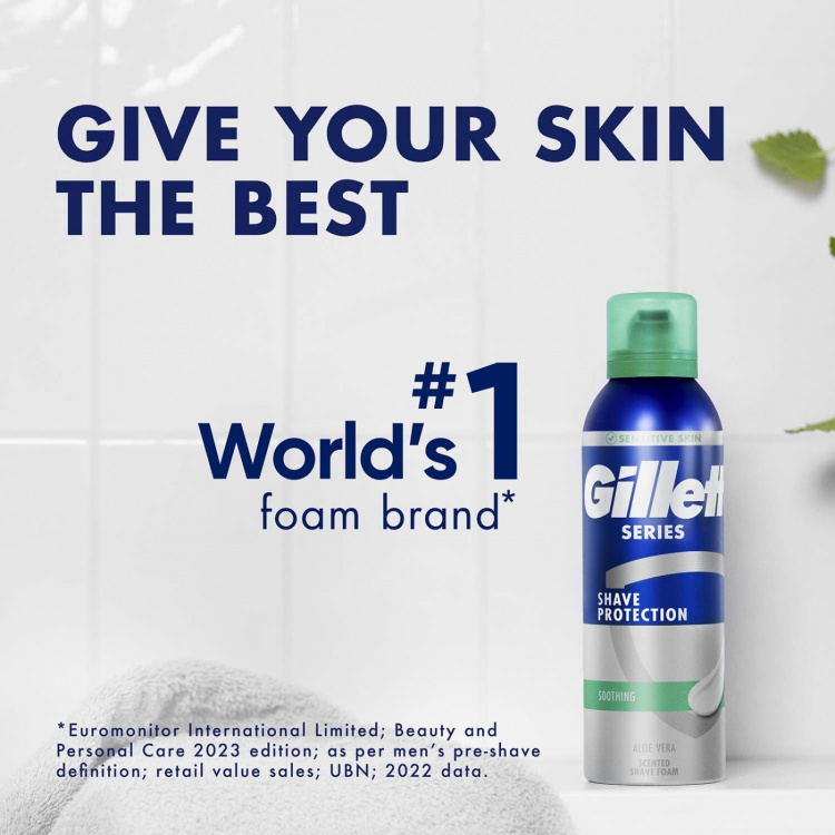 Gillette Rakskum Soothing, Lugnande med Aloe Vera, 250ml