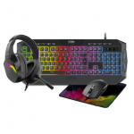 Freaks and Geeks 4-in-1-pakket QWERTZ-toetsenbord + muis + muismat + headset (RGB)