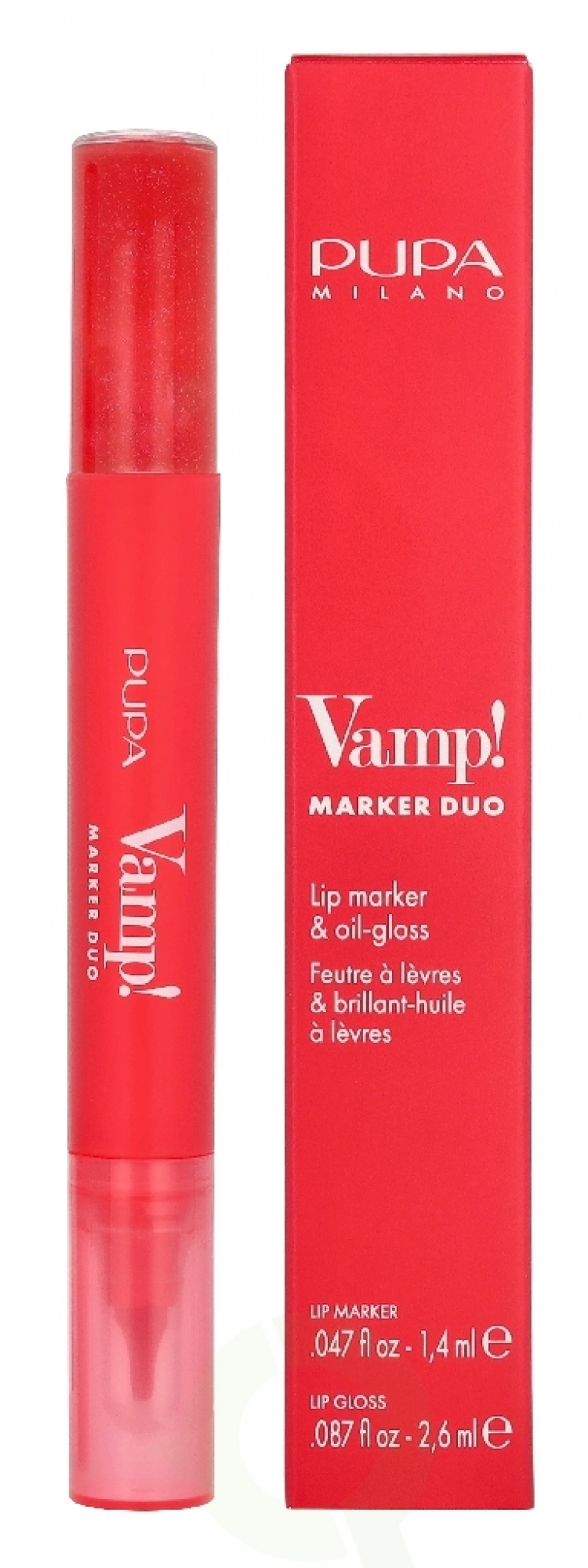 Pupa Milano Pupa Vamp! Marker Duo 4 ml #009 Jelly Coral / Lip Marker 1,4ml / Lip Gloss 2,6ml