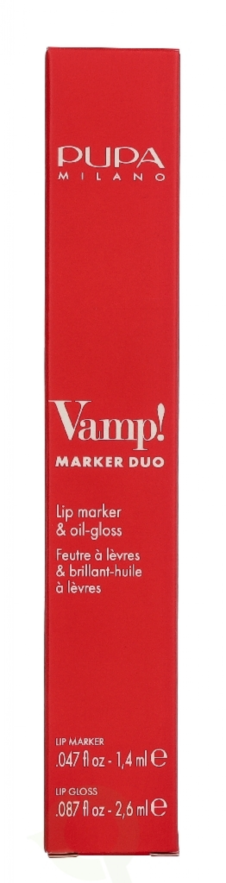 Pupa Milano Pupa Vamp! Marker Duo 4 ml #004 Spicy Raspberry / lip marker 1,4ml / lip gloss 2,6ml