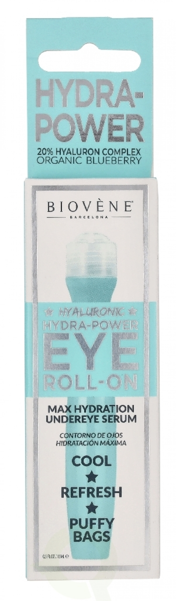 Biovene Hydrate-Power Eye Roll-On Device 15 ml Organic Blueberry