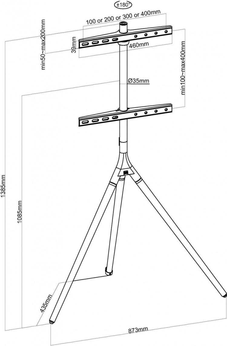 One for All WM7471 - Design vloerstandaard voor tv\'s van 32