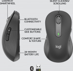 Logitech Signature M650 L LEFT - draadloze muis, zwart