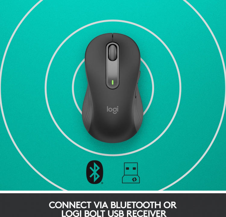Logitech Signature M650 L LEFT - draadloze muis, zwart