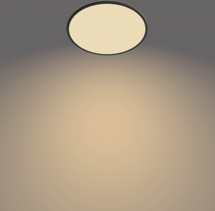 Philips Superslim CL550 plafondlamp, rond, zwart, 1900 lm, 2700K