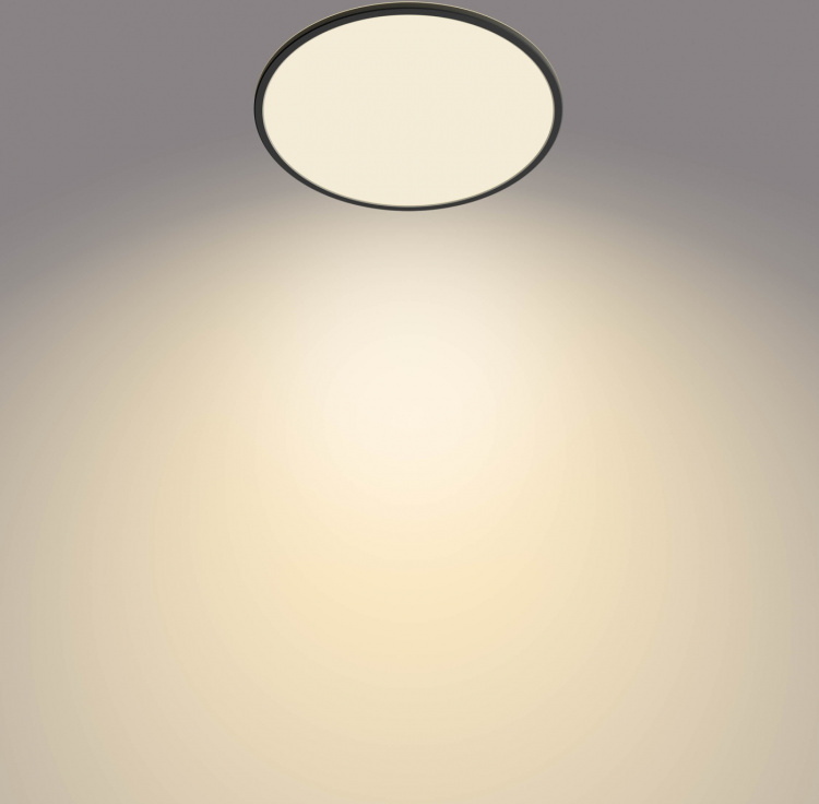 Philips Superslim CL550 plafondlamp, rond, zwart, 1900 lm, 2700K