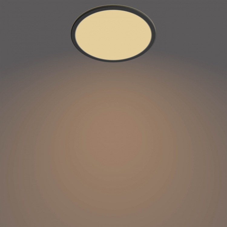 Philips Superslim CL550 plafondlamp, rond, zwart, 1300 lm, 2700K