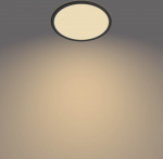 Philips Superslim CL550 plafondlamp, rond, zwart, 1300 lm, 2700K