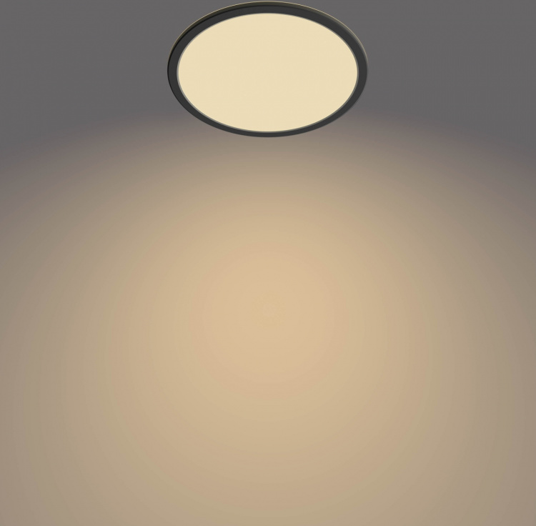 Philips Superslim CL550 plafondlamp, rond, zwart, 1300 lm, 2700K