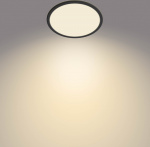 Philips Superslim CL550 plafondlamp, rond, zwart, 1300 lm, 2700K