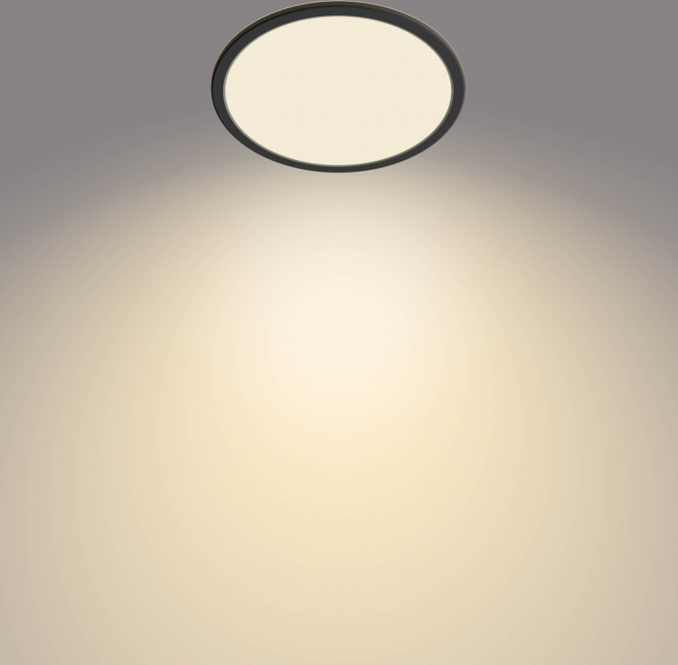 Philips Superslim CL550 plafondlamp, rond, zwart, 1300 lm, 2700K