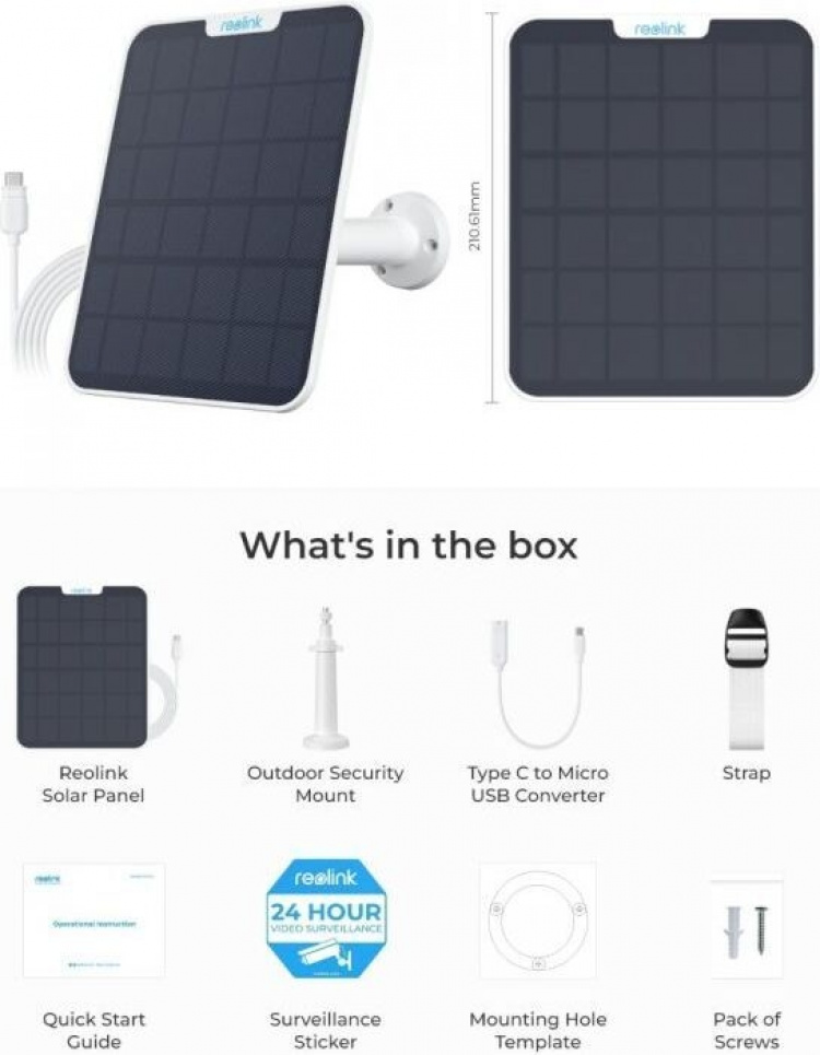 Reolink Solar 2-zonnepaneel Reolink voor camera\'s, wit