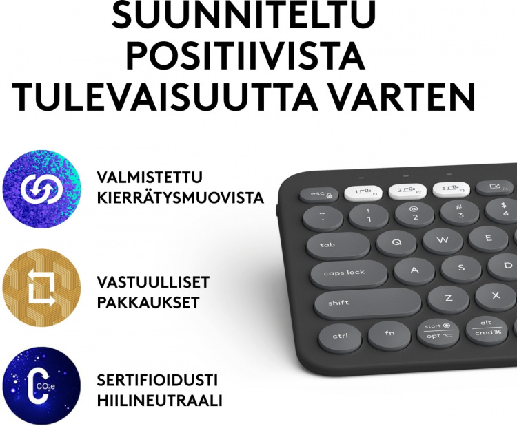 Logitech Pebble Keys 2 K380s-toetsenbord, grijs